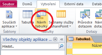 Vytvoen nov tabulky