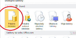 Vytvoen databze v MS Access