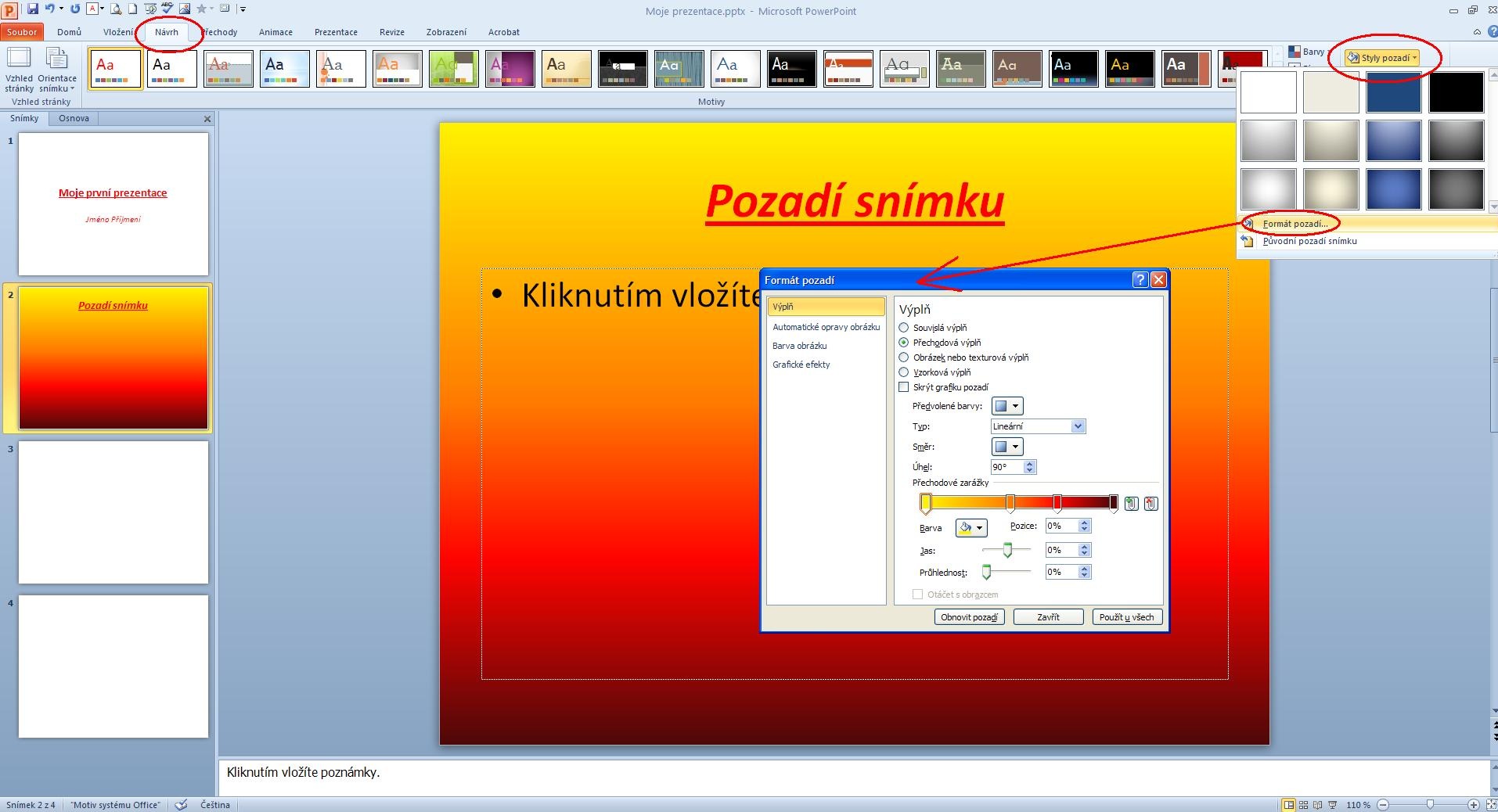 Formtovn pozad snmku